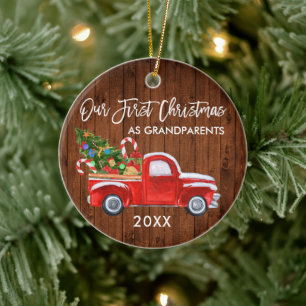 Décoration En Céramique Camion Candy Wood Premier Noël en grands-parents
