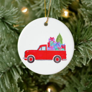 Décoration En Céramique Camion Retro Pickup avec cadeaux de Noël en cérami