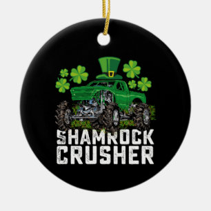 Décoration En Céramique Camion shamrock Croisher Jour de la Saint Patrick 