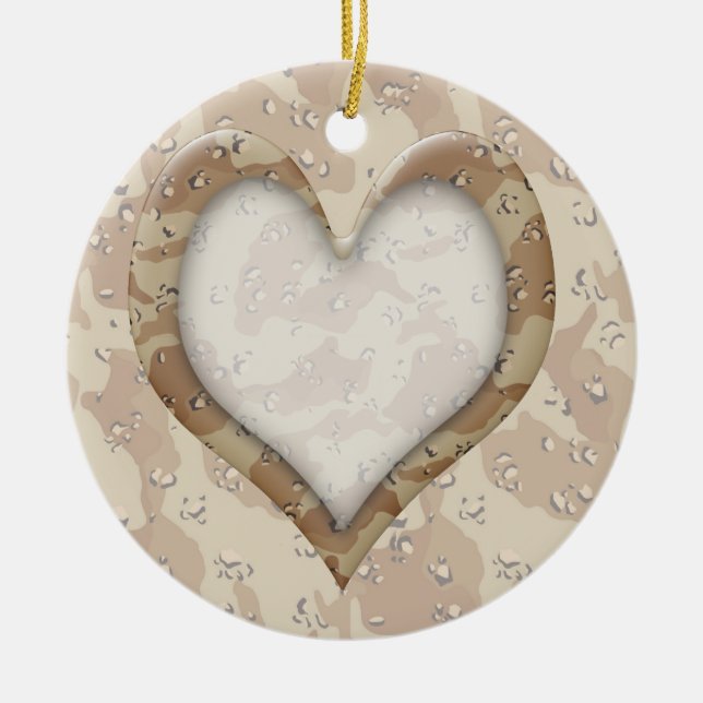 Décoration En Céramique Camouflage Heart - Désert (Devant)