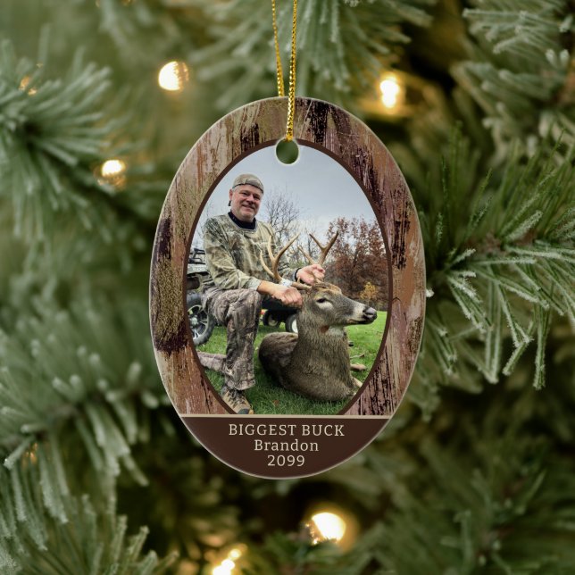 Décoration En Céramique Camouflage Hunting 2 Photos Personalized (Arbre)