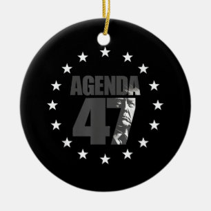 Décoration En Céramique Campagne de réélection patriotique Agenda 47 Trump