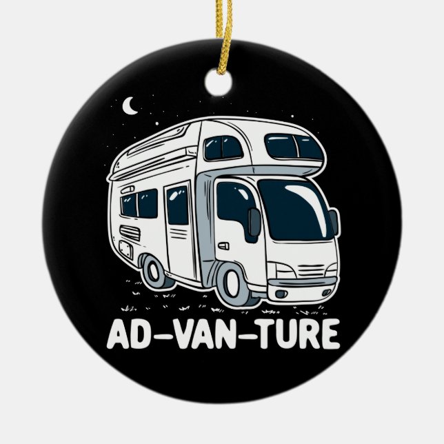 Décoration En Céramique Camper Van Camping Gag d'aventure (Devant)