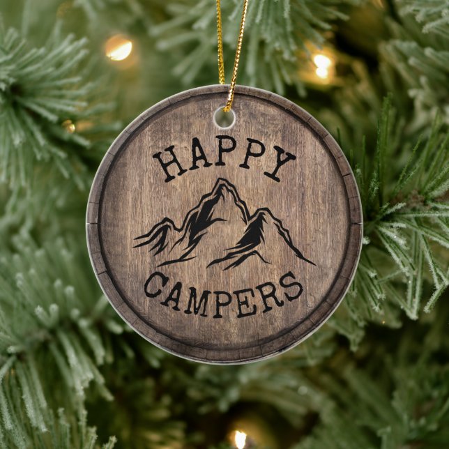 Décoration En Céramique Camping Life Happy Campers Mountain Adventure (Arbre)