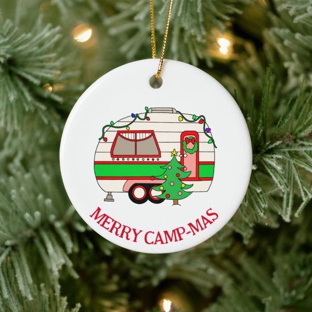 Décoration En Céramique Camping personnalisé Noël à thème (Arbre)