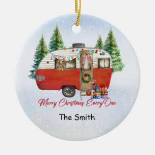 Décoration En Céramique Camping Van de Noël pour Camper