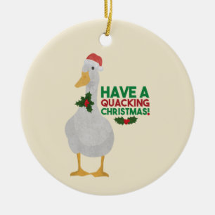 Décoration En Céramique Canard Noël Pun : Avoir un Quitter Noël