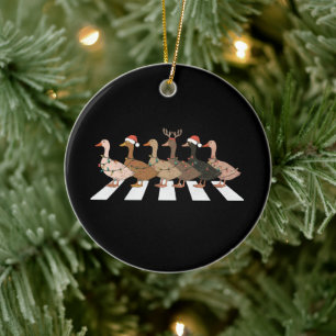 Décoration En Céramique Canards de Noël Drôles Animaux Cadeau de Noël pour
