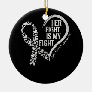 Décoration En Céramique Cancer du poumon Son combat est mon combat Cancer