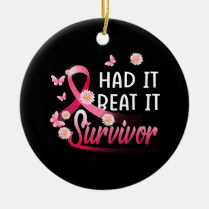Décoration En Céramique Cancer Du Sein J'Ai Été Je L'Ai Battu Survivor Rib