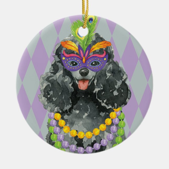 Décoration En Céramique Caniche de jouet de mardi gras (Devant)