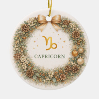 Décoration En Céramique Capricorn Zodiac Christmas Ornament – Elegant Wint