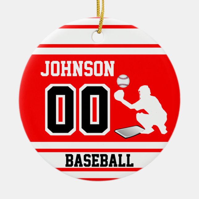 Décoration En Céramique Capteur de baseball | Créez votre propre (Devant)