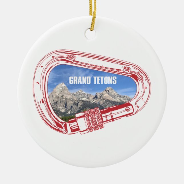 Décoration En Céramique Carabiner Escalade Grand Tetons (Devant)