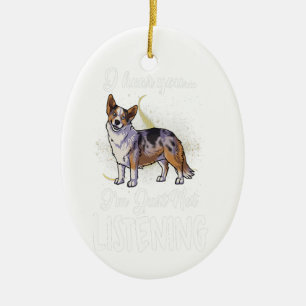 Décoration En Céramique Cardigan Welsh Corgi Je Vous Entends Ne Pas Écout