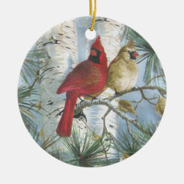 DÉCORATION EN CÉRAMIQUE CARDINALS-ORNAMENT (Devant)