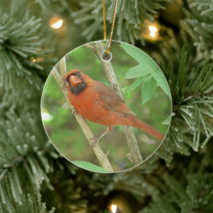 Décoration En Céramique Cardinaux masculins et féminins à double face Noël