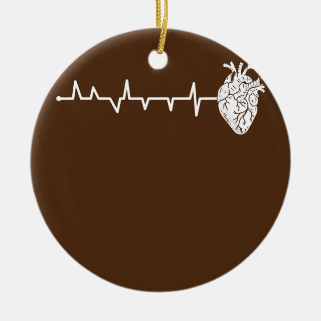 Décoration En Céramique Cardiologie Heartbeat pour infirmière en cardiolog (Devant)