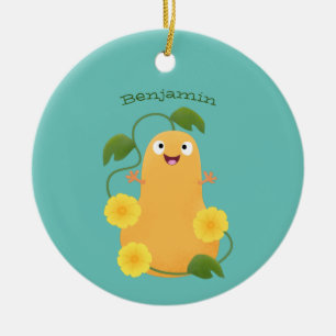 Décoration En Céramique Caricature citrouille gourde en beuret joyeux