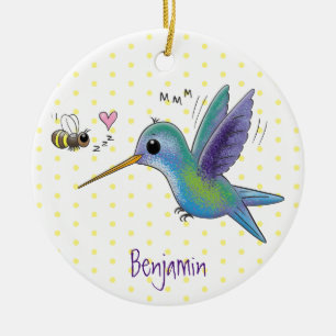 Décoration En Céramique Caricature de colibri d'abeille mignonne
