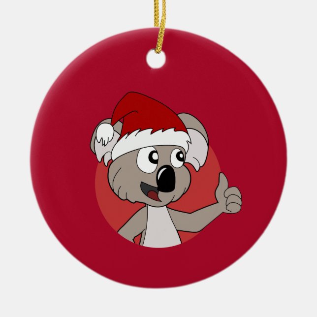 Décoration En Céramique Caricature de koala de Noël (Devant)