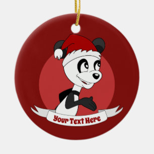 Décoration En Céramique Caricature de Noël avec joli panda ours céramique 