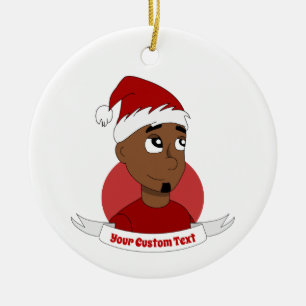 Décoration En Céramique Caricature de Noël de l'homme souriant