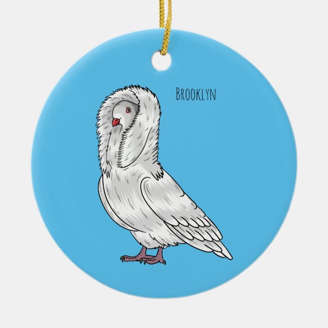 Décoration En Céramique Caricature d'oiseau pigeon Jacobin (Devant)