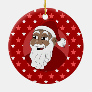 Décoration En Céramique Caricature du Père Noël noir