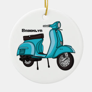 Décoration En Céramique Caricature moto mopée mûre illustration