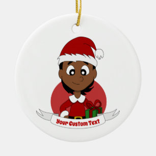 Décoration En Céramique Caricature personnalisée pour fille de Noël