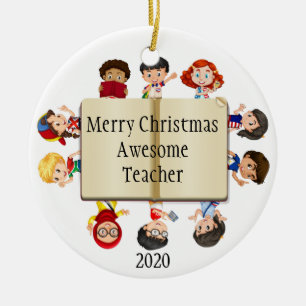 Décoration En Céramique Caricature pour enfants de Noël mignonne sur le li