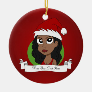 Décoration En Céramique Caricature pour fille de Noël