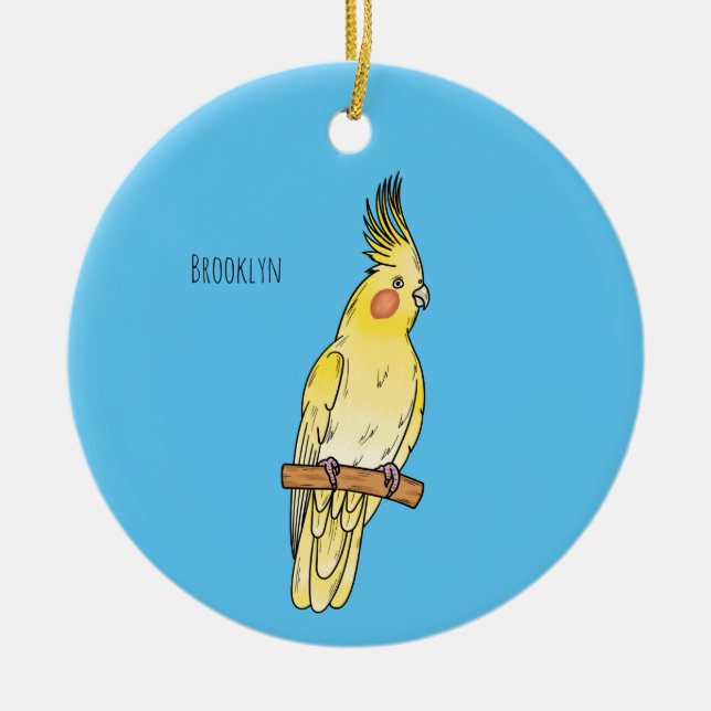 Décoration En Céramique Caricature pour oiseaux Cockatiel (Devant)