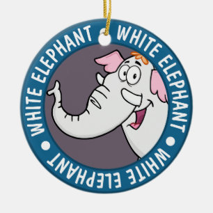 Décoration En Céramique Caricature White Elephant Exchange