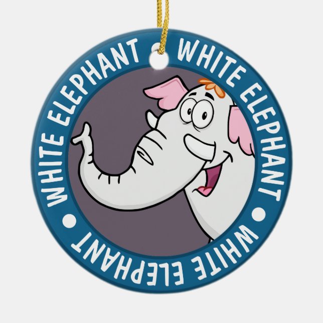Décoration En Céramique Caricature White Elephant Exchange (Devant)