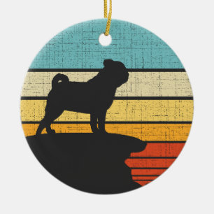 Décoration En Céramique Carlin Mops Carlin Retro Vintage 60s les années 70