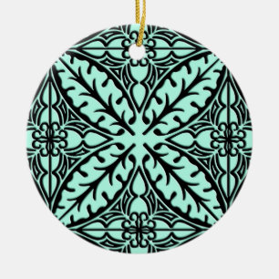 Décoration En Céramique Carreaux marocains - bleu aqua et noir