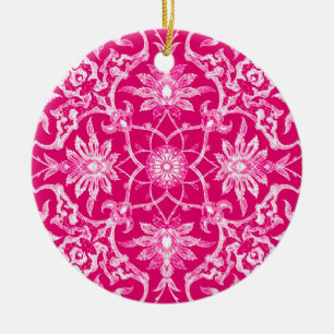 Décoration En Céramique Carrelage chinois Art Nouveau - Fuchsia rose