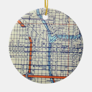 Décoration En Céramique Carte de cru de Chicago, IL