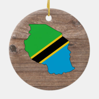 Décoration En Céramique Carte de drapeau de la Tanzanie d'équipe sur le