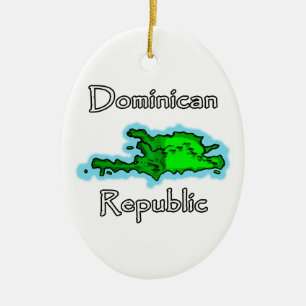 Décoration En Céramique Carte de la République Dominicaine