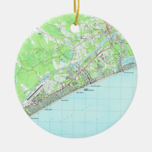 Décoration En Céramique Carte de Myrtle Beach du nord la Caroline du Sud