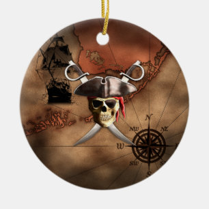 Décoration En Céramique Carte de pirate