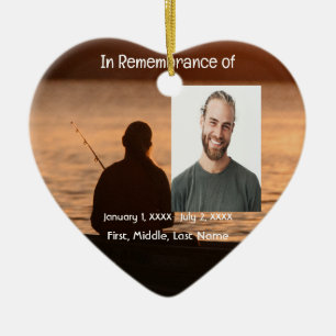 Décoration En Céramique Carte de poche Memorial Pêcheur de lac