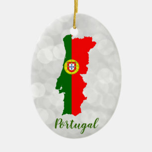Décoration En Céramique Carte du drapeau portugais