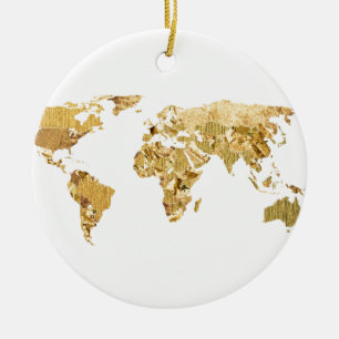 Décoration En Céramique Carte Gold Foil