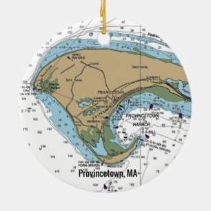 Décoration En Céramique Carte marine de Provincetown MA