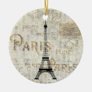 Décoration En Céramique Carte postale Tour Eiffel Paris