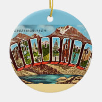 Carte postale vintage bleue du Colorado